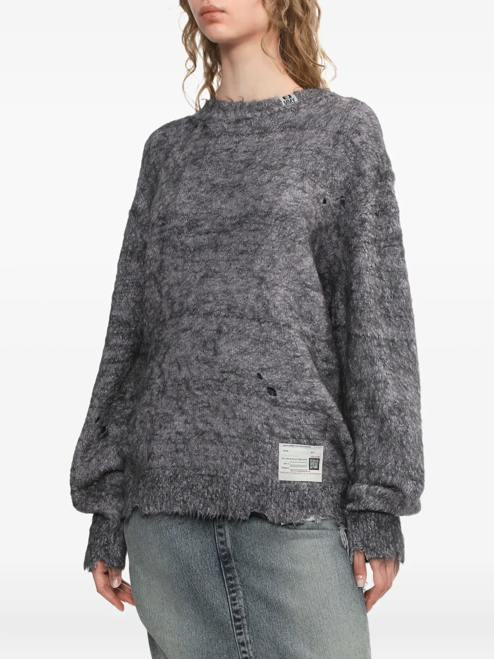 Maison MIHARA YASUHIRO Gerafelde gebreide trui Paars