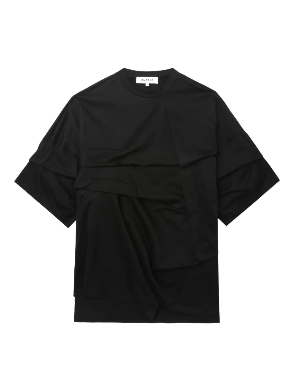 Enföld draped panel T-shirt - ブラック Enföld draped panel T-shirt - ブラック