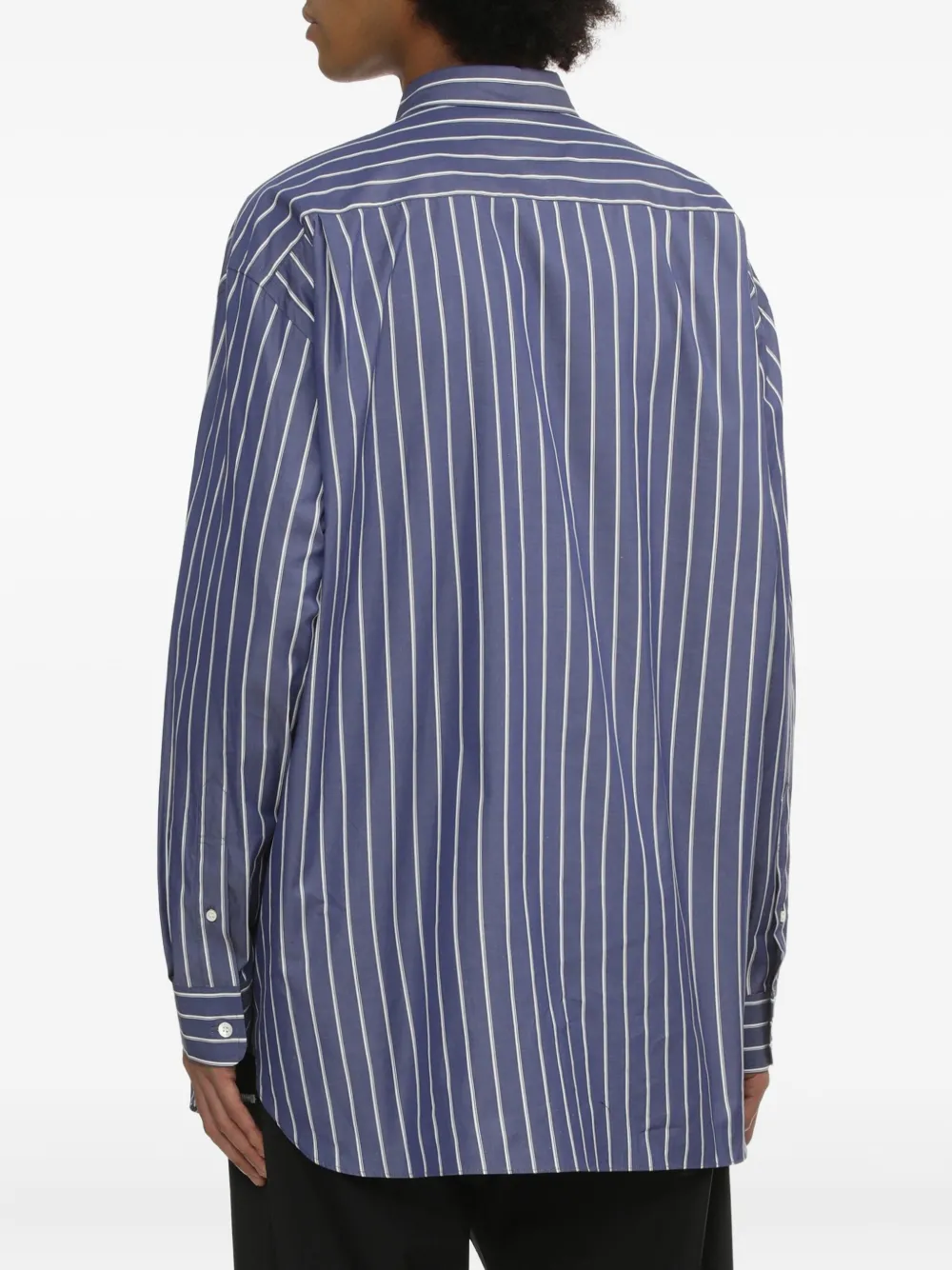 Comme des Garçons Homme Gestreept overhemd met zak Blauw