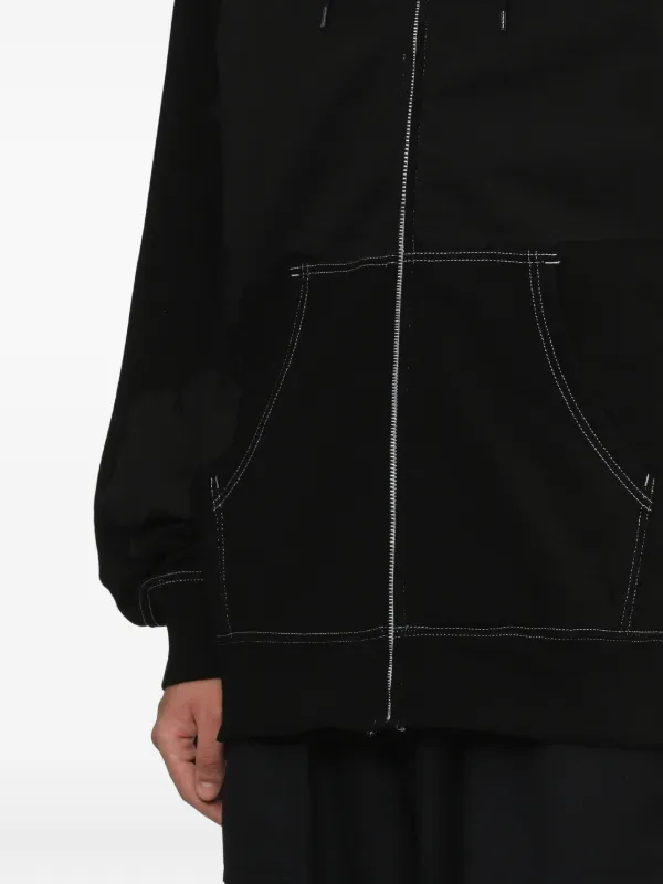 Comme des Garçons HOMMEブラック ジップパーカー Comme Des Garçons Homme コントラストステッチ パーカー | ブラック