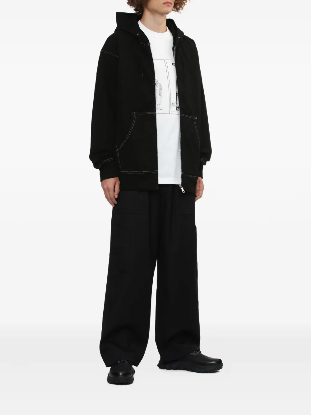 Comme des Garçons Homme contrast-stitching hoodie | Hoodies | Image 2