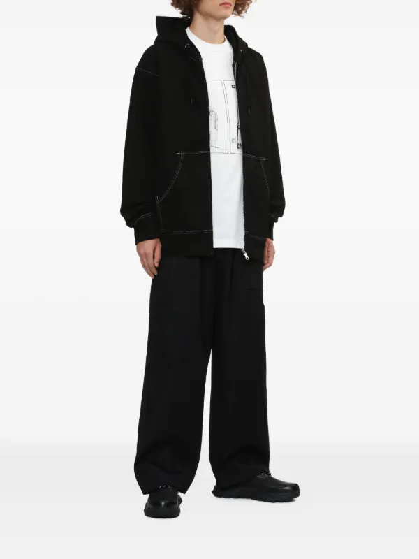 Comme Des Garçons Homme コントラストステッチ パーカー | ブラック