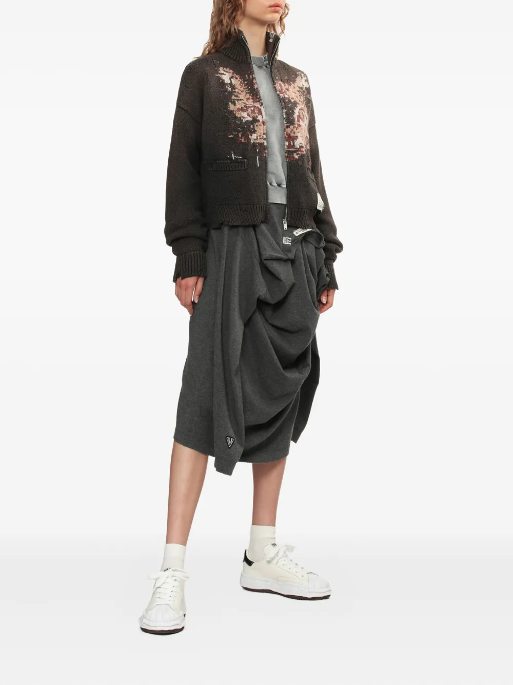Maison MIHARA YASUHIRO Gedrapeerde asymmetrische rok - Grijs