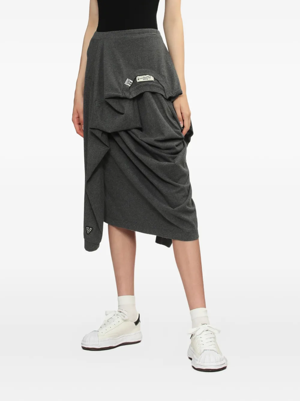 Miharayasuhiro Draped Asymmetrical Skirt In Gray