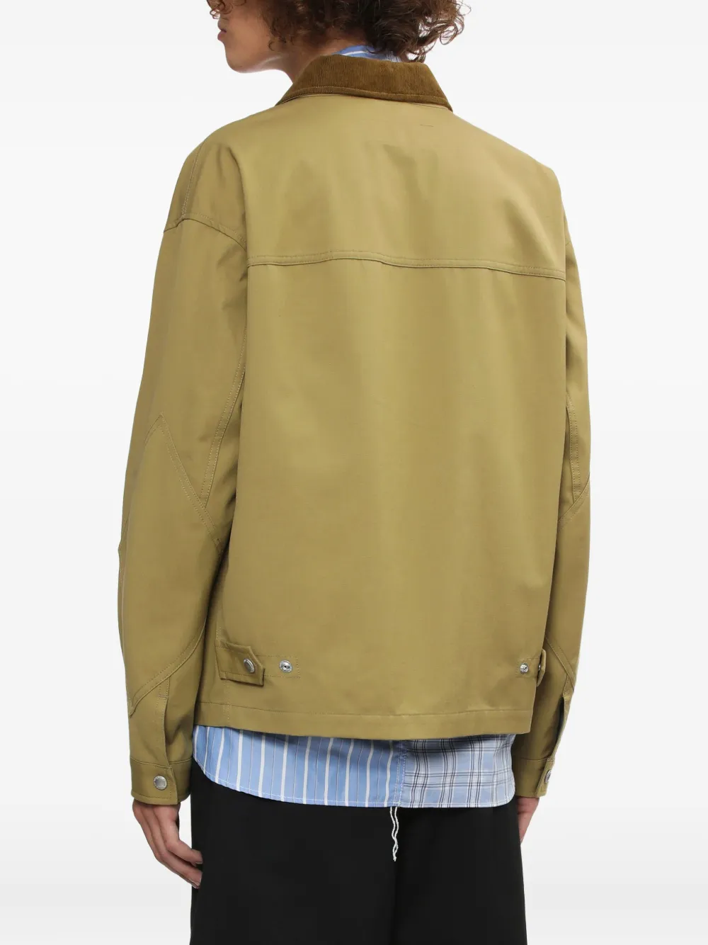Comme Des Garçons Homme Deux Corduroy-collar Flap-pocket Jacket In Nude