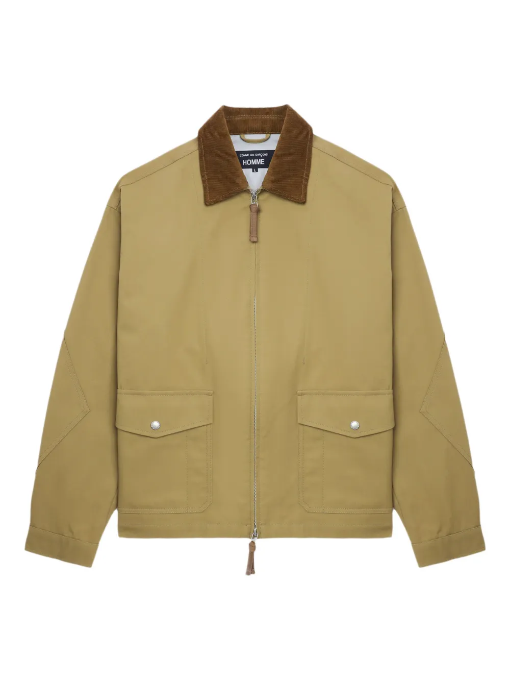 Comme des Garçons Homme corduroy-collar flap-pocket jacket - ニュートラル Comme des Garçons Homme corduroy-collar flap-pocket jacket - ニュートラル