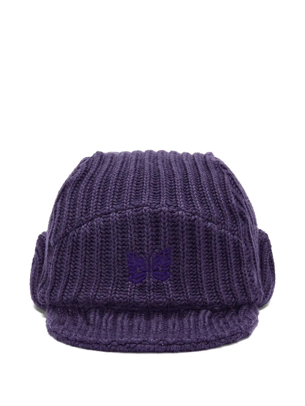 Needles ribbed-knit butterfly-motif hat | Purple | Image 1