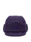 Needles ribbed-knit butterfly-motif hat - Purple