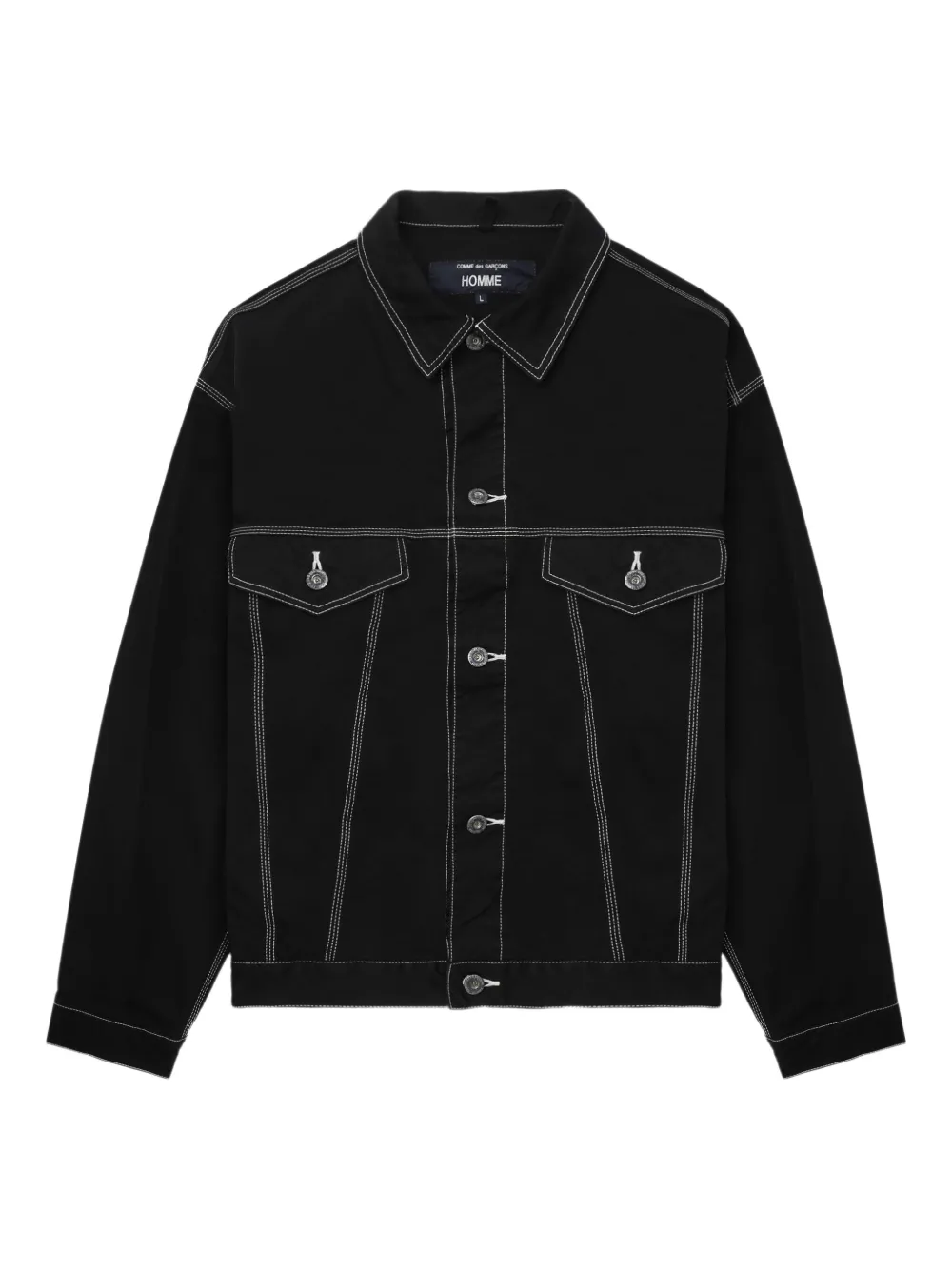 Comme des Garçons Homme contrast-stitching denim jacket | Black | Image 1