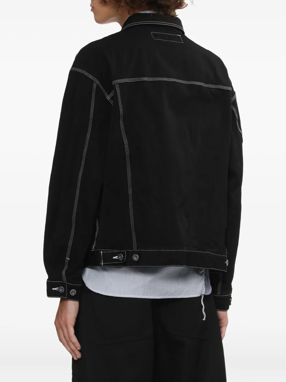 Comme Des Garçons Homme Deux Contrast-stitching Denim Jacket In Black