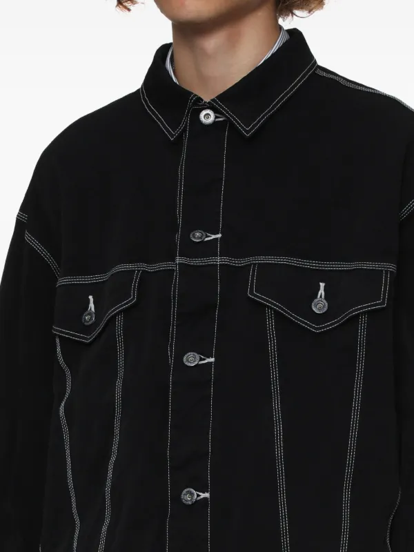 Comme Des Garçons Homme contrast-stitching Denim Jacket | Black