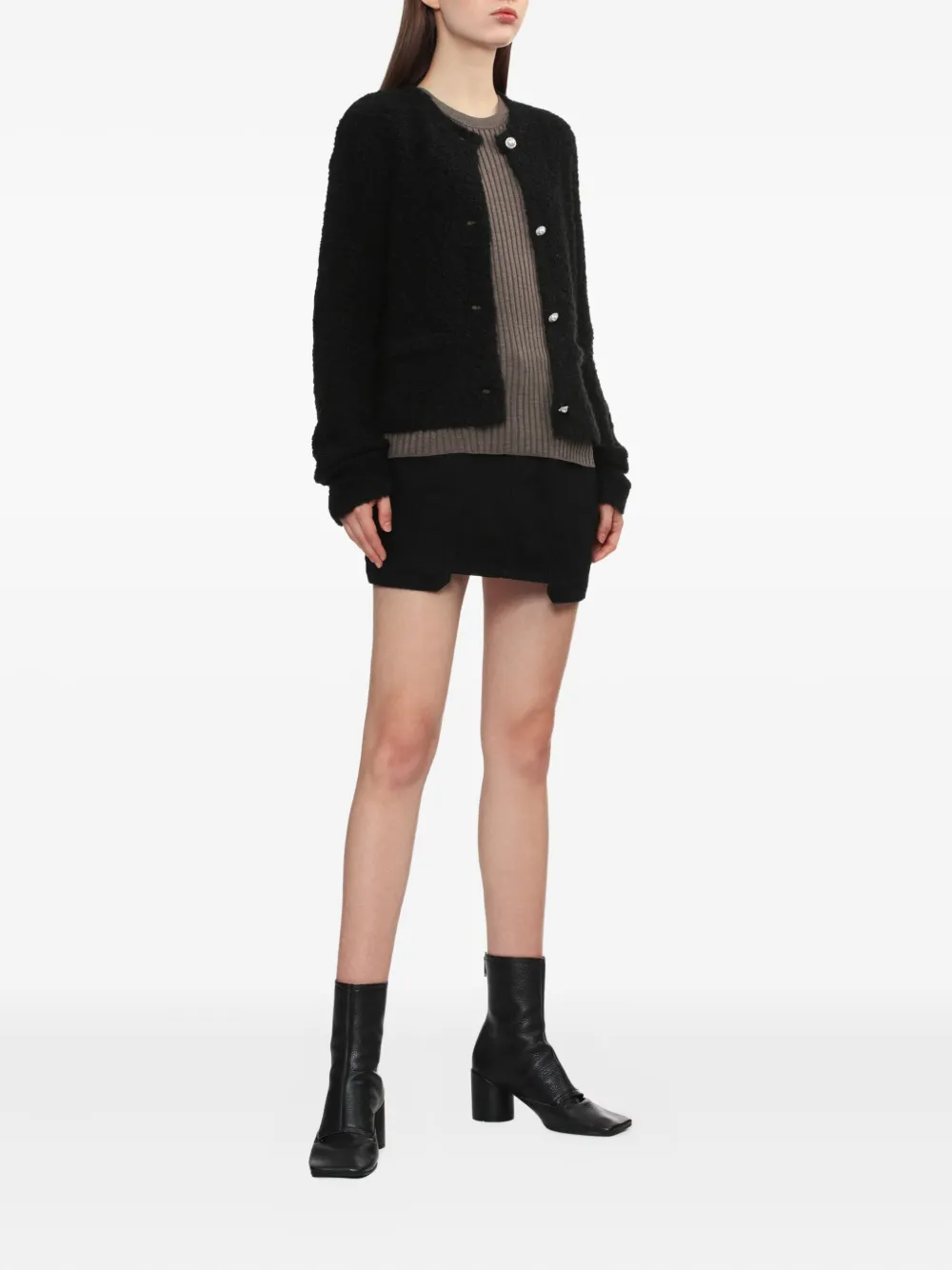 Helmut Lang Ribbed Open-back Top In Brown