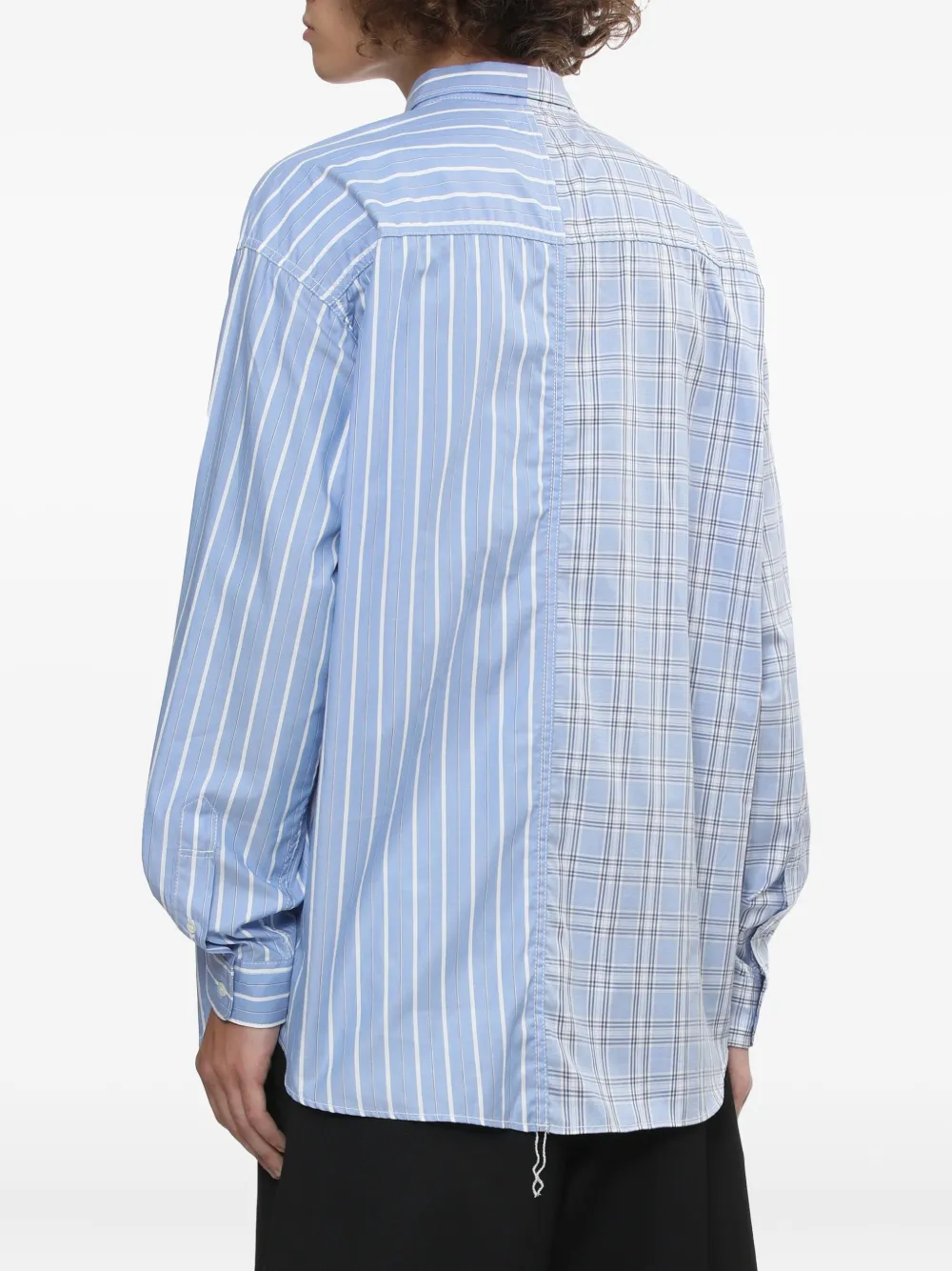 Comme des Garçons Homme Gestreept geruit overhemd Blauw