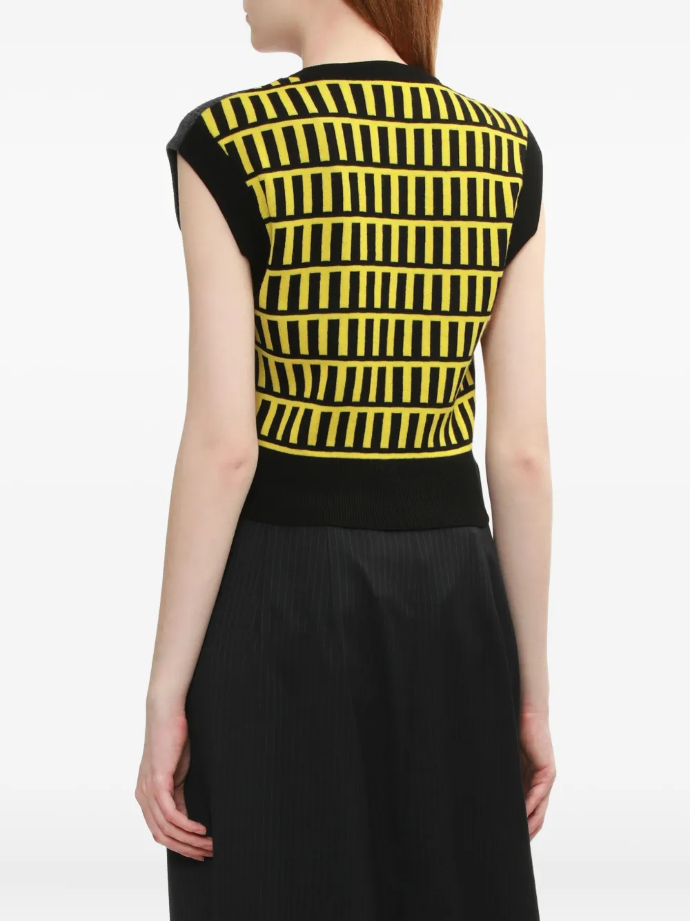 Enföld Ribbed V-neck Sleeveless Vest In Gray