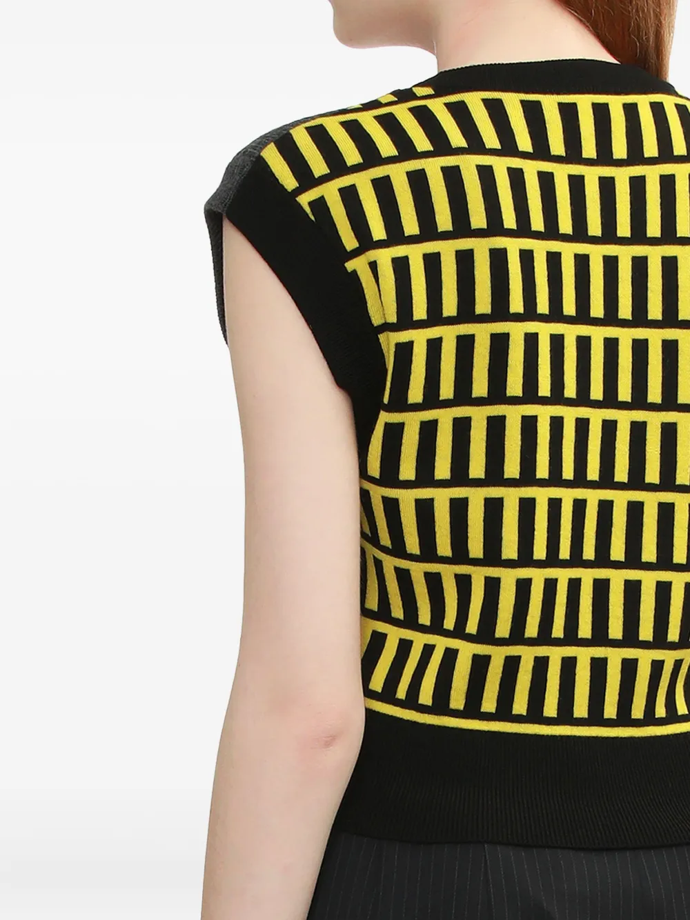 Enföld Ribbed V-neck Sleeveless Vest In Gray