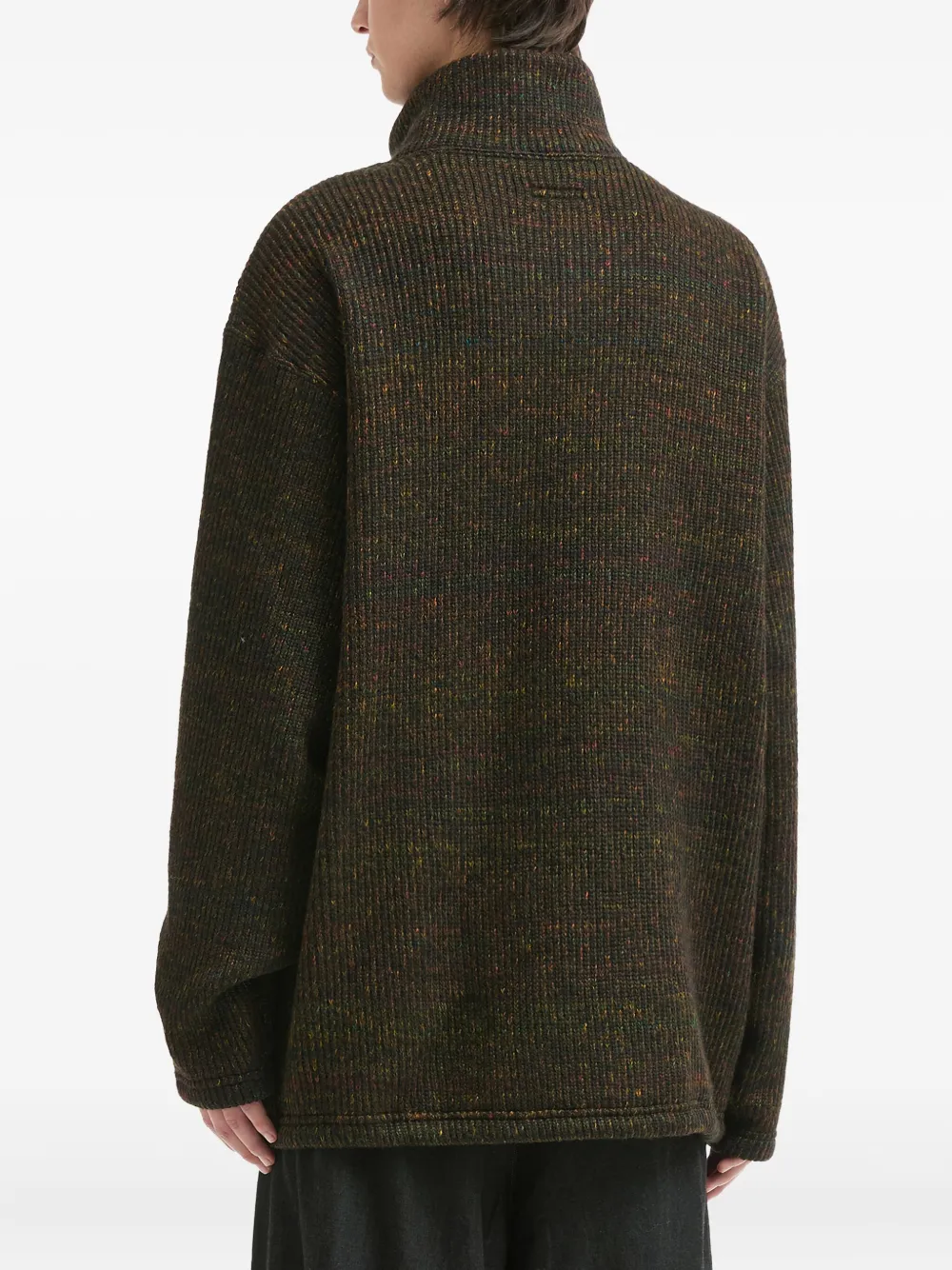 Engineered Garments Half-zip Ribbed Sweater In Green