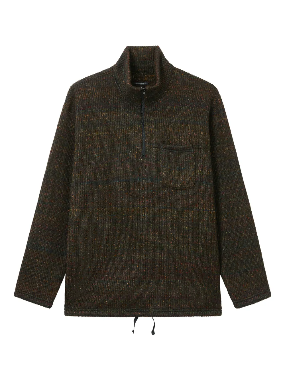 Engineered Garments half-zip ribbed sweater | Brown | Image 1