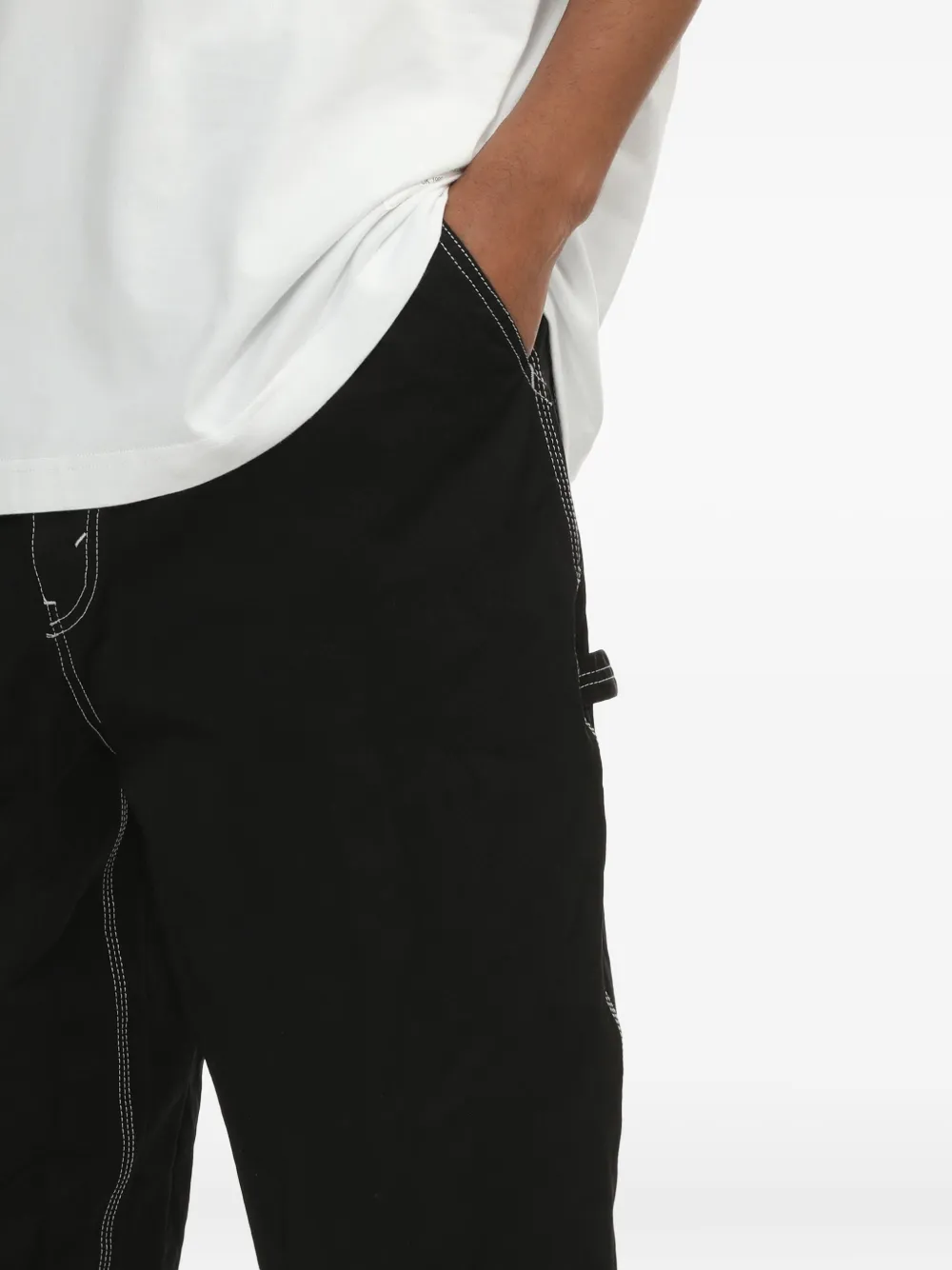 Comme Des Garçons Homme Deux Contrast-stitching Trousers In Black