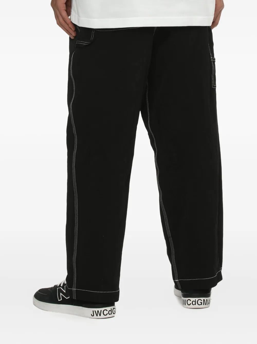 Comme Des Garçons Homme Deux Contrast-stitching Trousers In Black