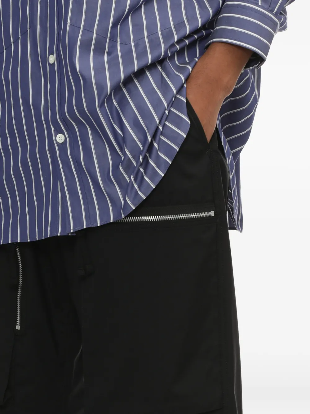 Comme Des Garçons Homme Deux Zip-pocket Cargo Pants In Black