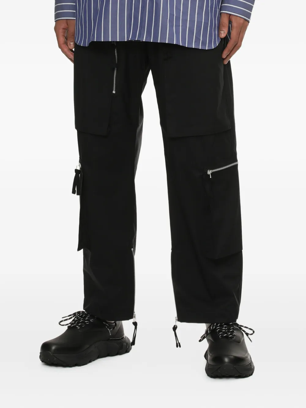 Comme Des Garçons Homme Deux Zip-pocket Cargo Pants In Black