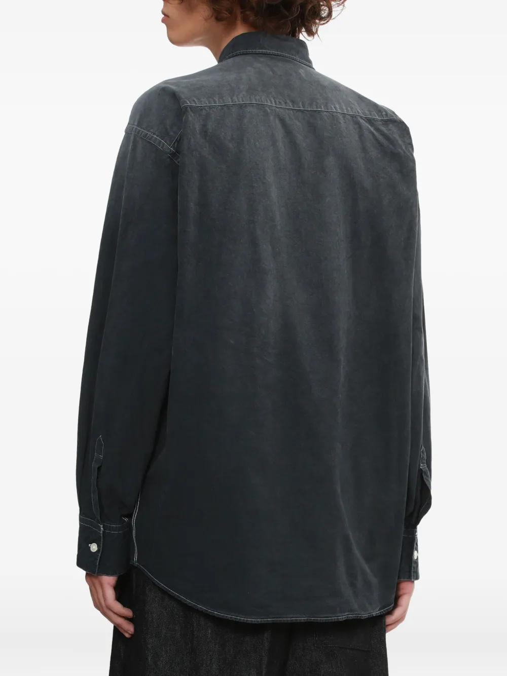 Doublet Katoenen overhemd verfraaid met ketting Grijs