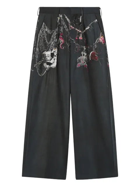 Doublet embroidered straight-leg trousers