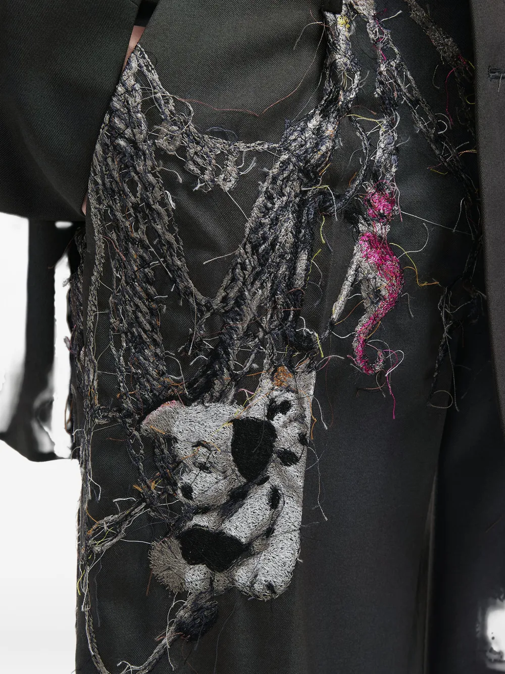 Doublet Straight broek met borduurwerk Zwart