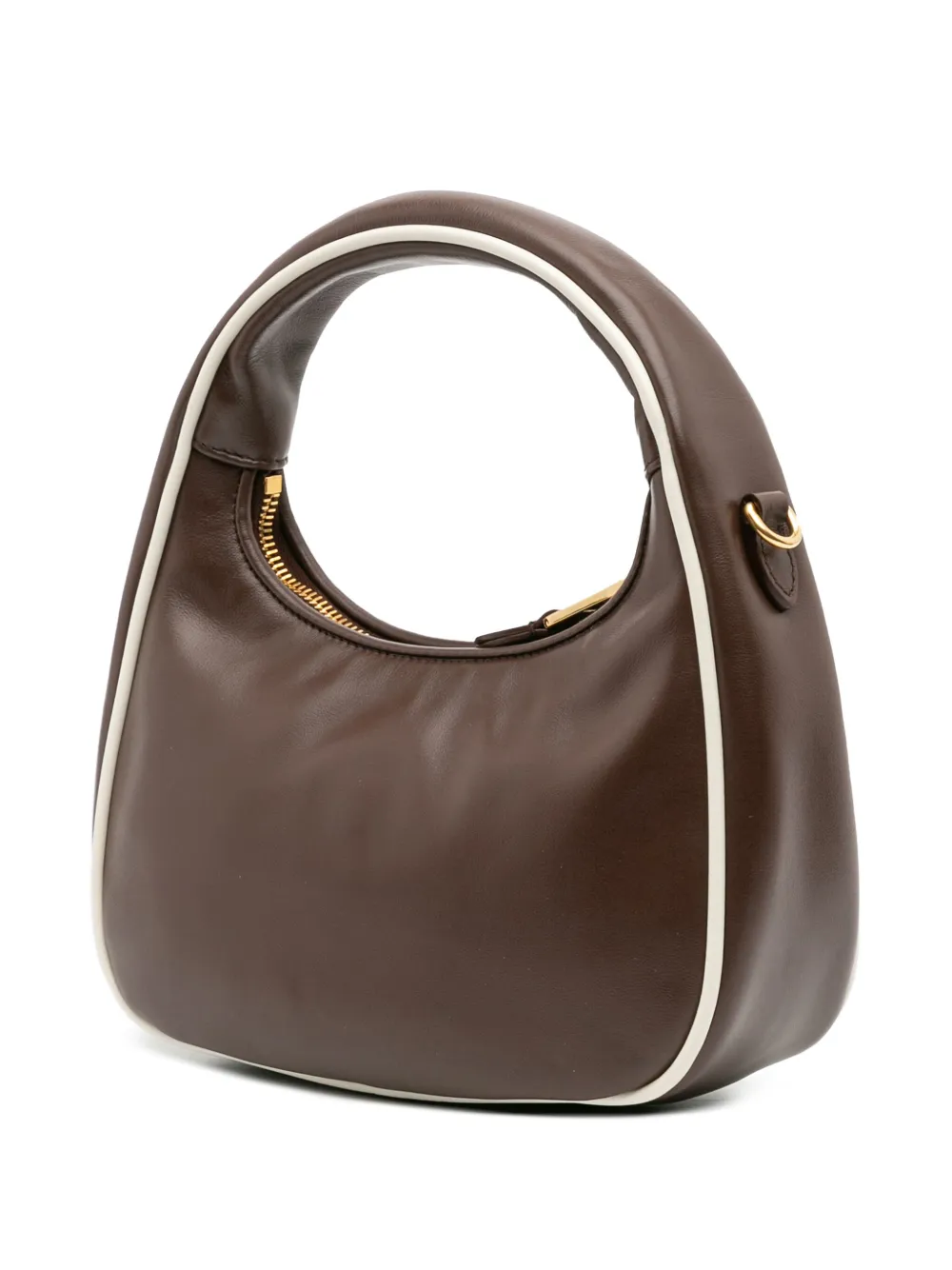 Pre-owned Miu Miu 2010-2025 Bicolor Leather Wander Bag Satchel In Brown