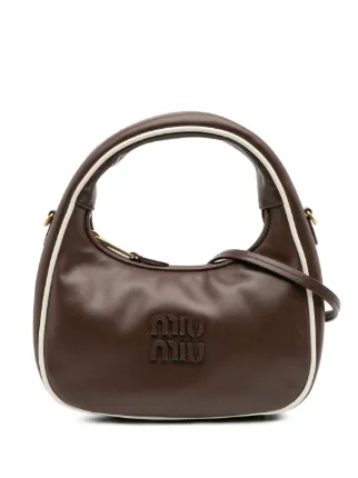 バッグ archive 00s miumiu handbag leather brown Miu Miu 00s Archive Leather Shoulder Bag Brown Small Satchel
