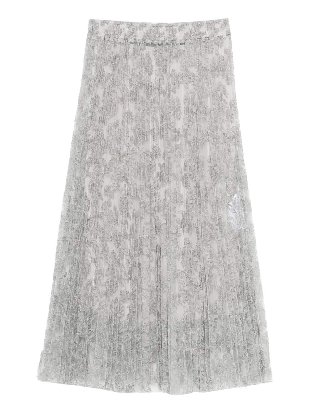 Ermanno Scervino floral midi pleated skirt | Grey | Image 1