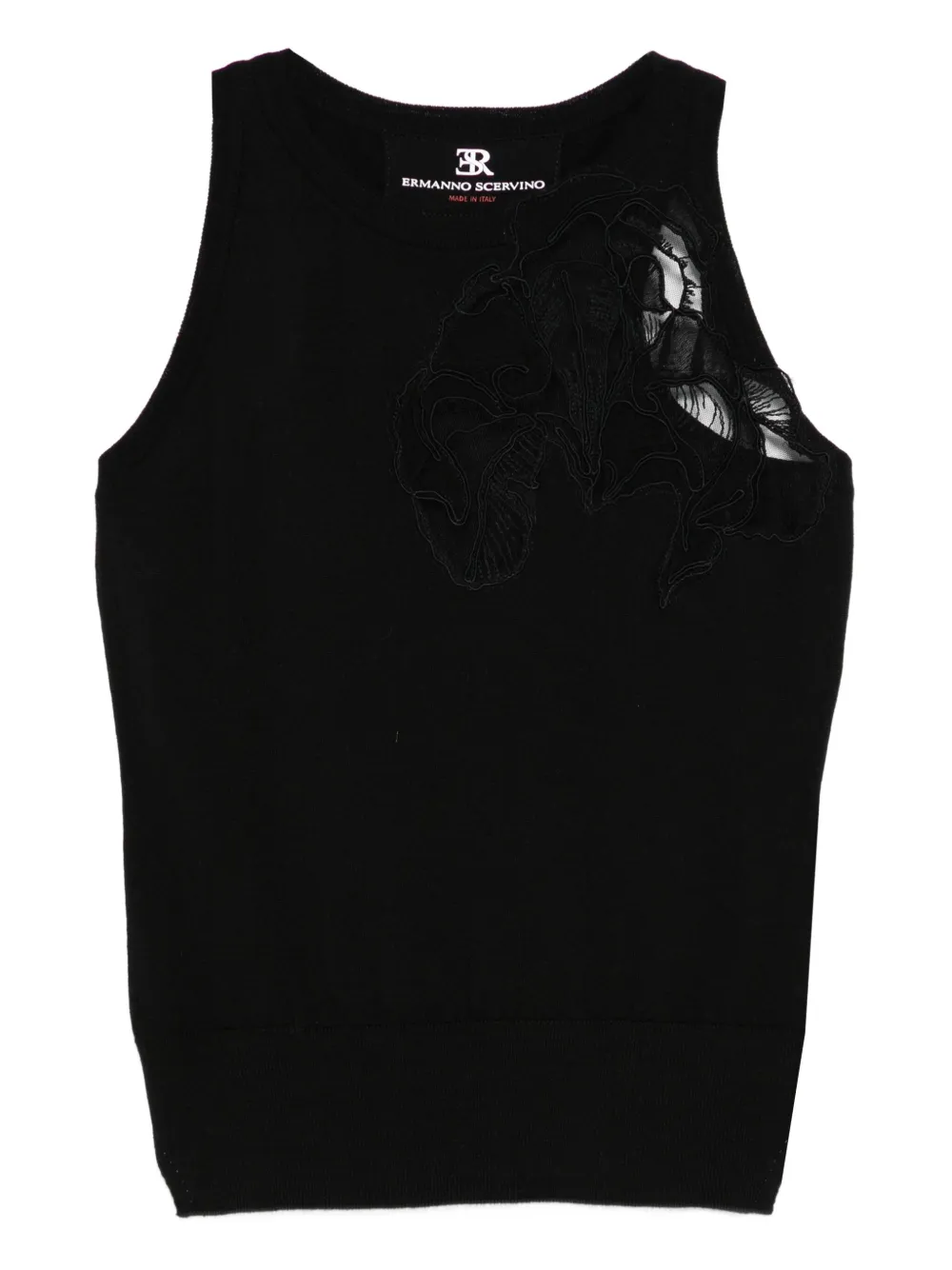 Ermanno Scervino floral-embroidery sleeveless vest | Black | Image 1