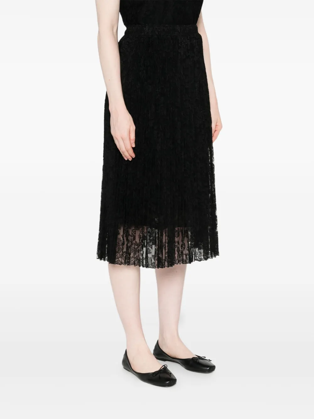 Ermanno Scervino Midi-rok met kant Zwart