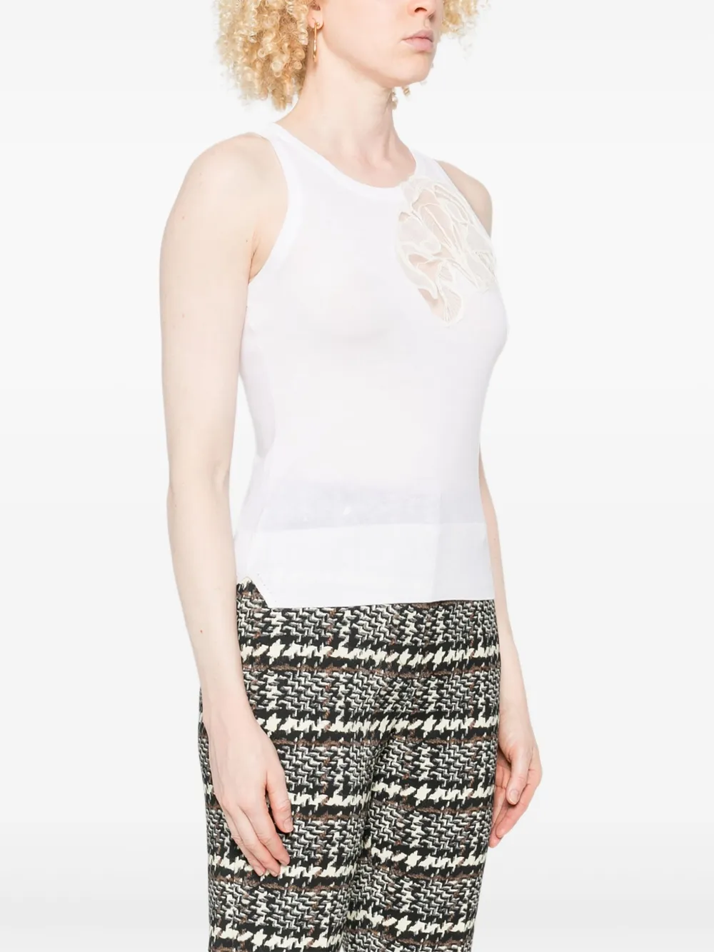 Ermanno Scervino Tanktop met verfraaid kant Wit