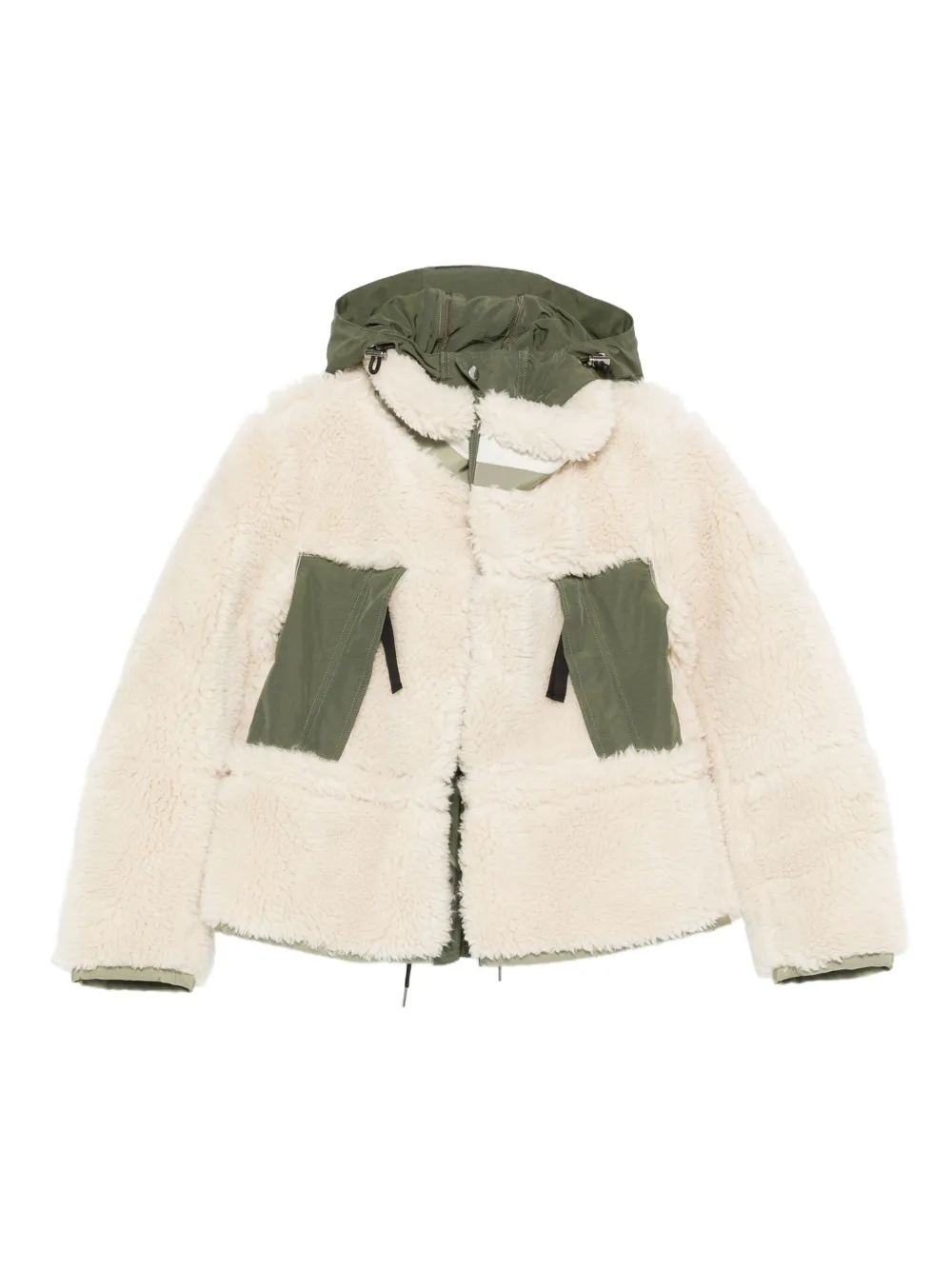 sacai フーデッド パネル ジャケット - ニュートラル sacai フーデッド パネル ジャケット - ニュートラル