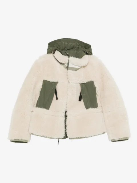 sacai hooded panelled jacket