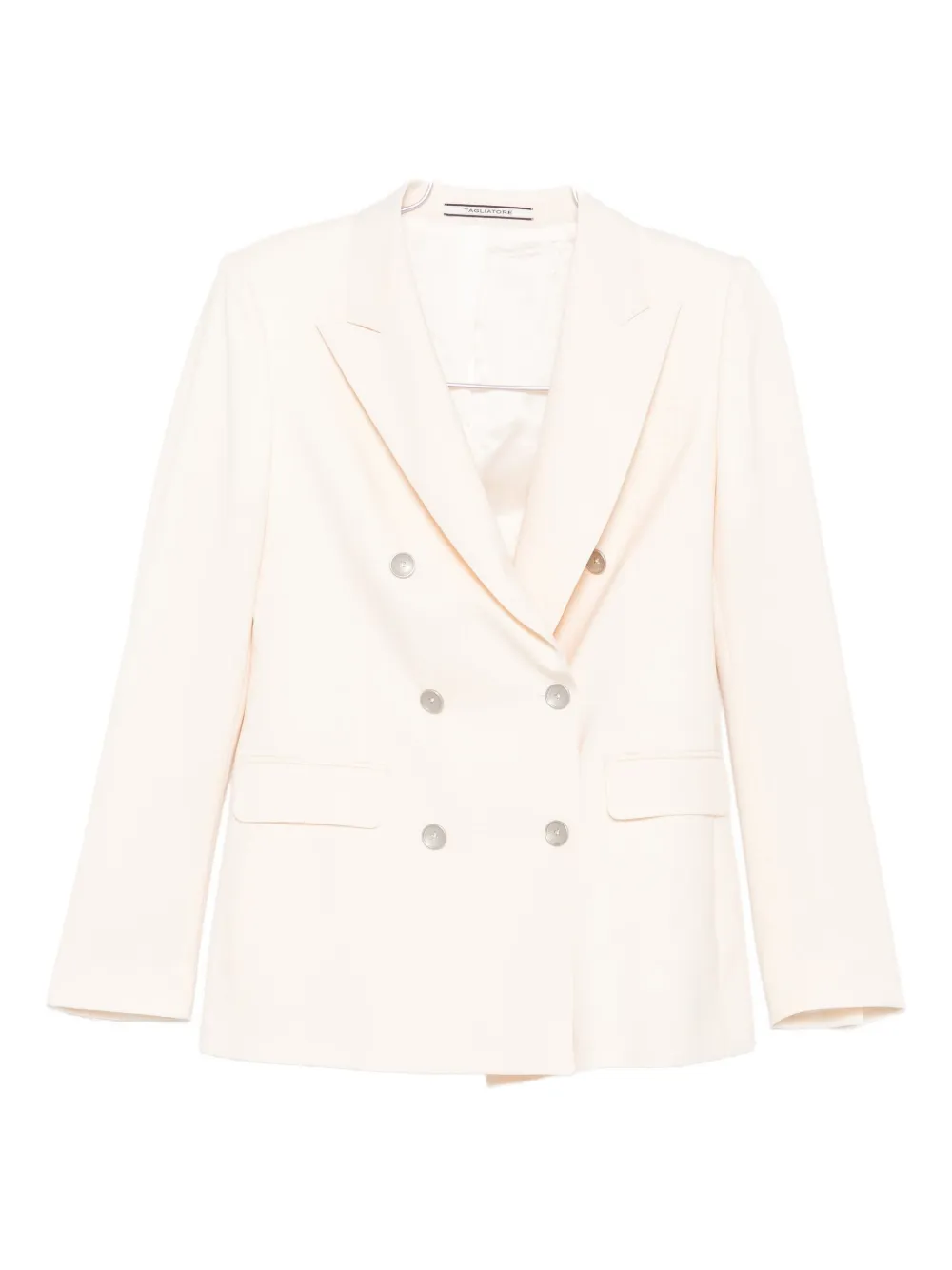 Tagliatore Tailored Wool Blend Jacket Featuring Pockets In Neutral