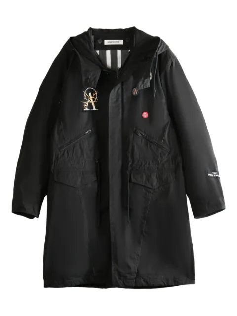 Undercover multi-pocket hooded coat