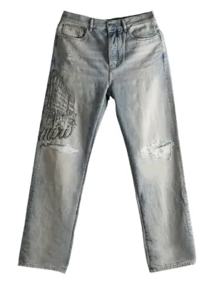 AMIRI ダメージ ジーンズ | ホワイト | FARFETCH JP