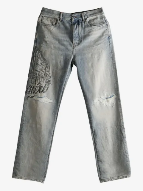 AMIRI Crystal Amiri Hotel Jean distressed jeans