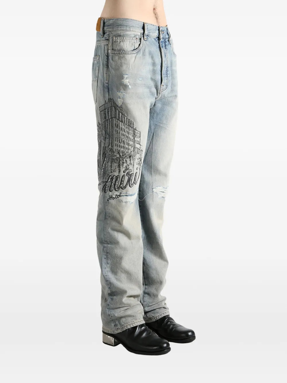 AMIRI Crystal Hotel Jean distressed jeans Blauw