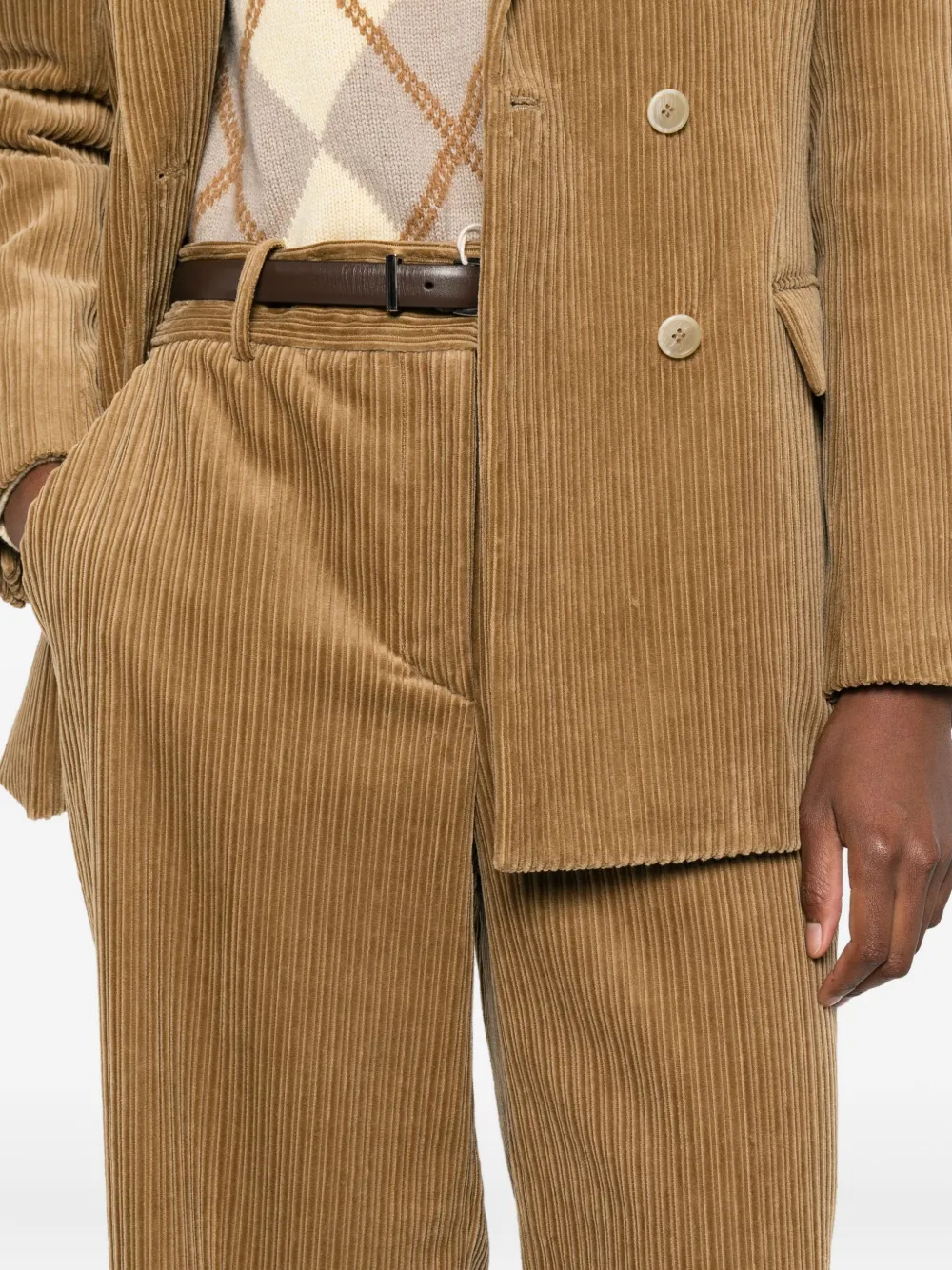 P.a.r.o.s.h Corduroy Cuffed Pants In Brown