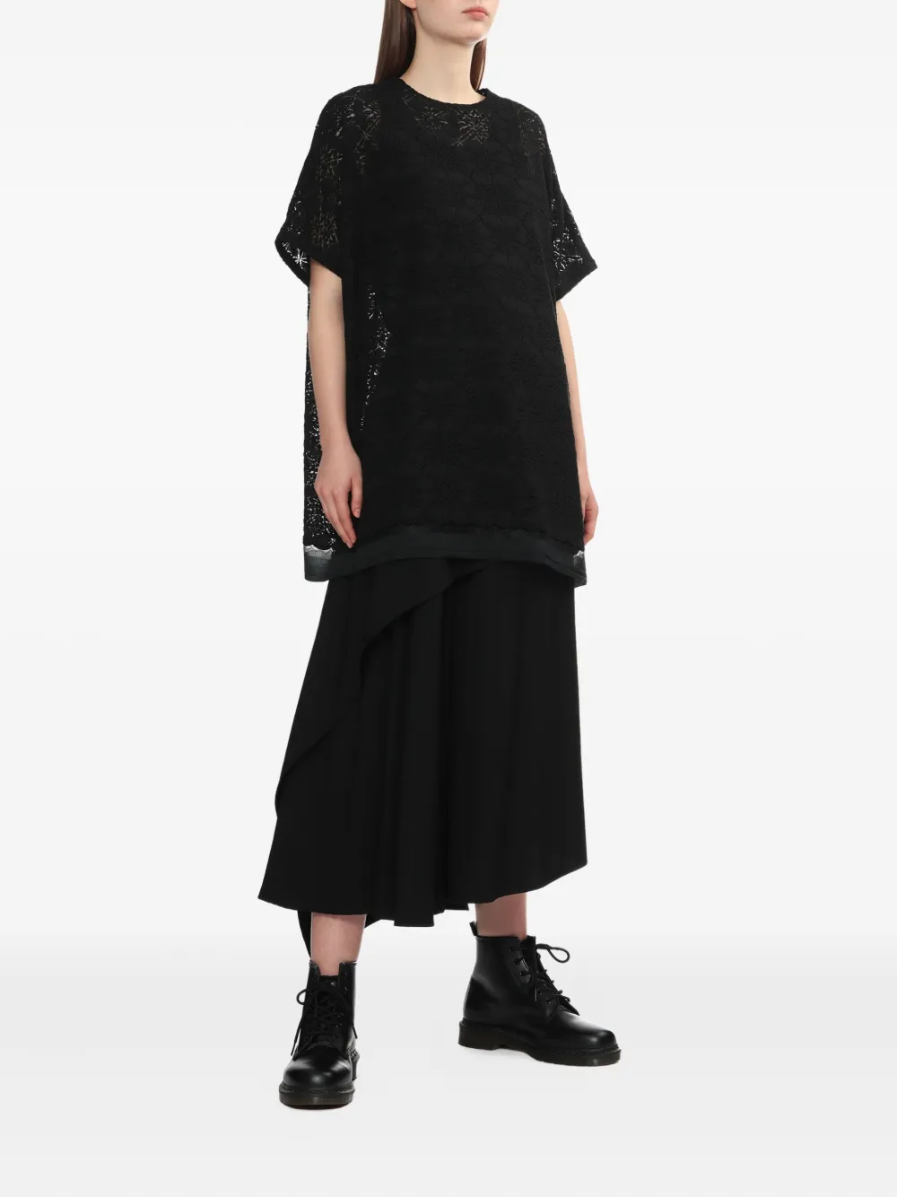 Y's lace-overlay T-shirt | T-Shirts & Jersey Shirts | Image 2