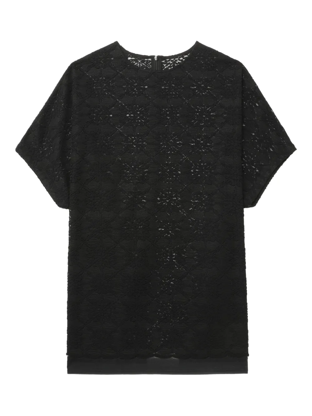 Y's Lace-overlay T-shirt In Black