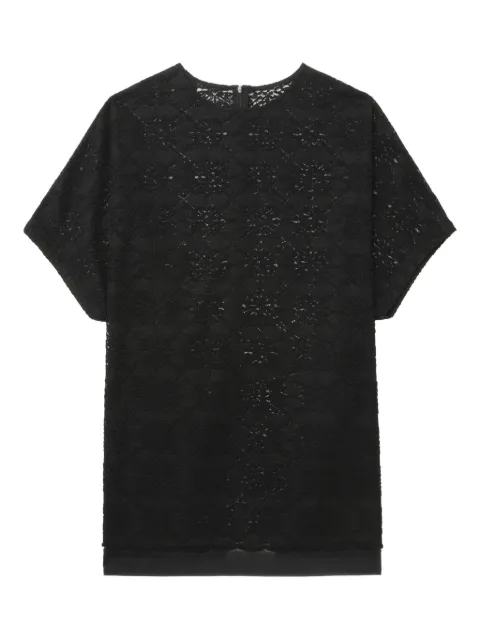 Y's lace-overlay T-shirt