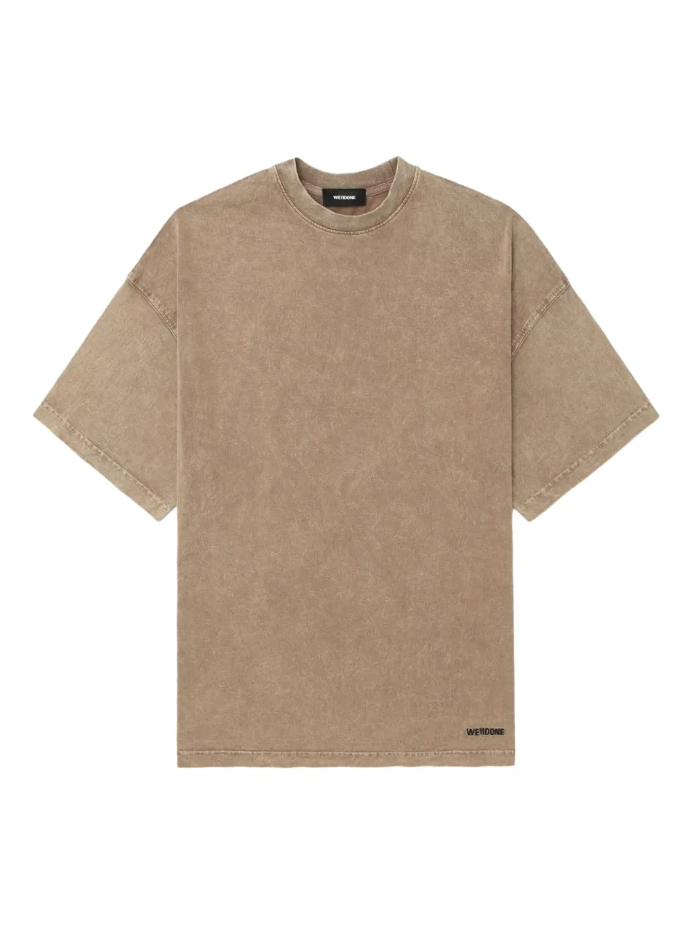 We11 Done Double-layered Acid-wash T-shirt In Brown