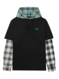 We11done plaid-insert cotton sweatshirt - Black