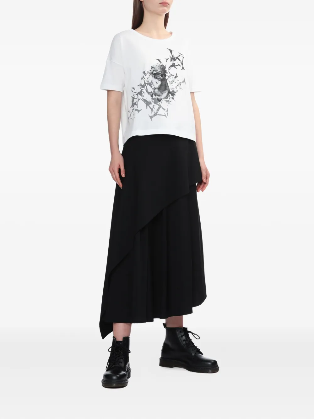 Y's Cherub-print T-shirt In White