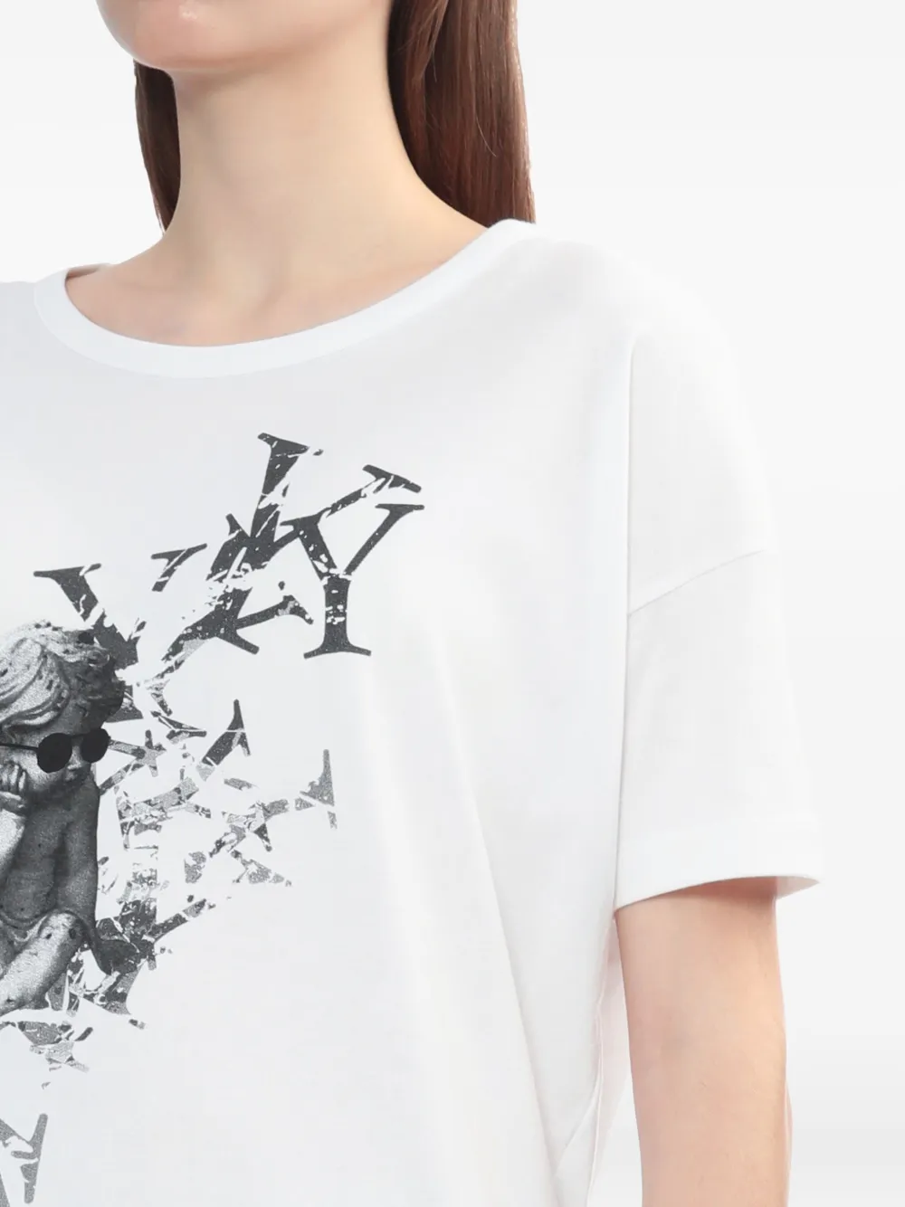 Y's Cherub-print T-shirt In White