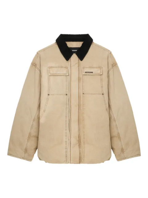 We11done corduroy-collar cotton jacket
